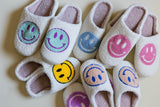 Blue Smiley Face Slippers