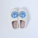 Blue Smiley Face Slippers