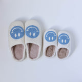 Blue Smiley Face Slippers