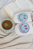 Teal Smiley Face Slippers