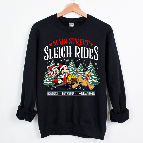 Sleigh Rides Sweatshirt- Black