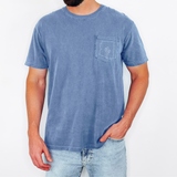 AZ Pocket Tee- Washed Denim