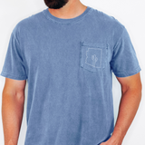 AZ Pocket Tee- Washed Denim