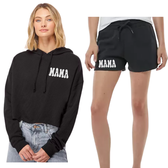 Mama- Black Hoodie & Shorts