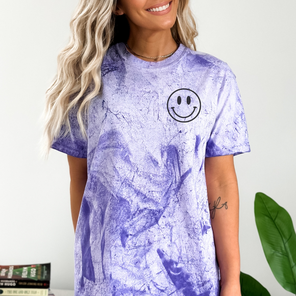 Tie Dye Smiley- Purple