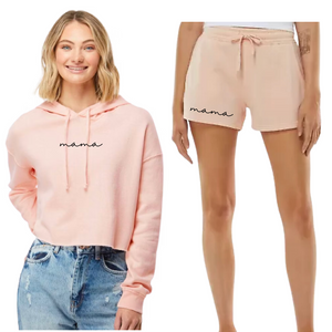 Mama- Blush Hoodie & Shorts