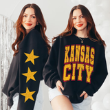 KC Football w/Sleeve Stars (Sweatshirt)- Black