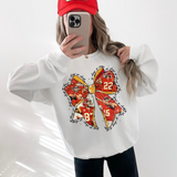 Go Chiefs Bow (Shirt/Sweatshirt)- Ash/Sand/White