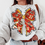 Go Chiefs Bow (Shirt/Sweatshirt)- Ash/Sand/White