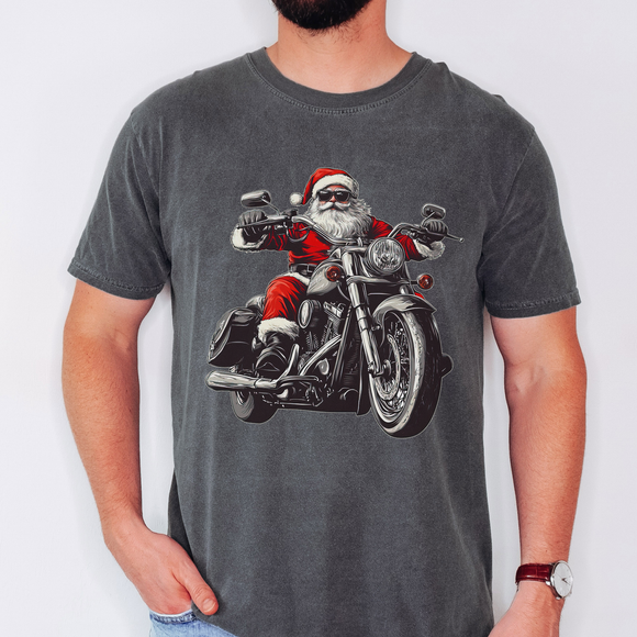 Santa Claus Motorcycle- Comfort Colors