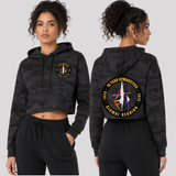 Black Camo- Women's Lightweight Cropped Hoodie