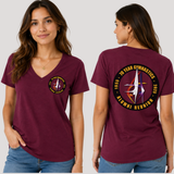 Maroon V-Neck Tee- Women's Relaxed Fit