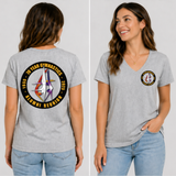 Grey V-Neck Tee- Women's Relaxed Fit