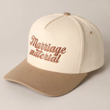 Marriage Material- Trucker Hat (Beige)