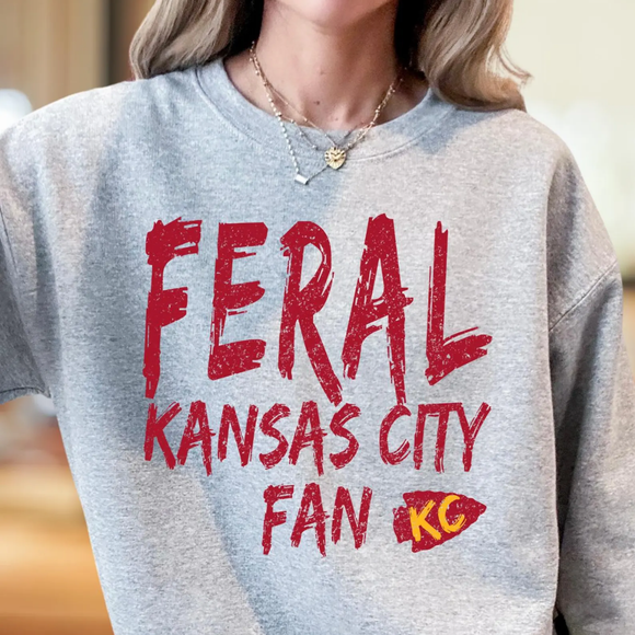 Feral Kansas City Fan (Shirt/Sweatshirt)- Grey