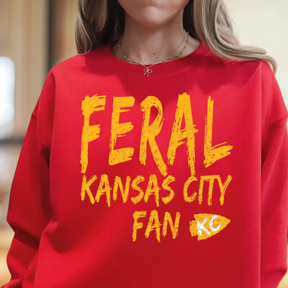 Feral Kansas City Fan (Shirt/Sweatshirt)- Red