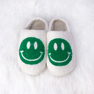 Green Smiley Face Slippers