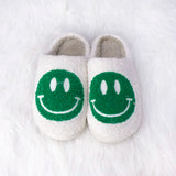 Green Smiley Face Slippers