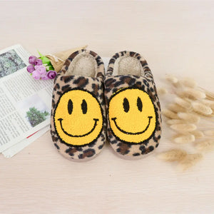 Leopard Smiley Face Slippers