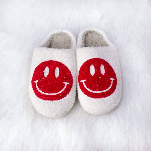 Red Smiley Face Slippers