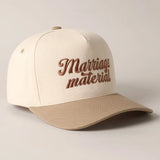 Marriage Material- Trucker Hat (Beige)