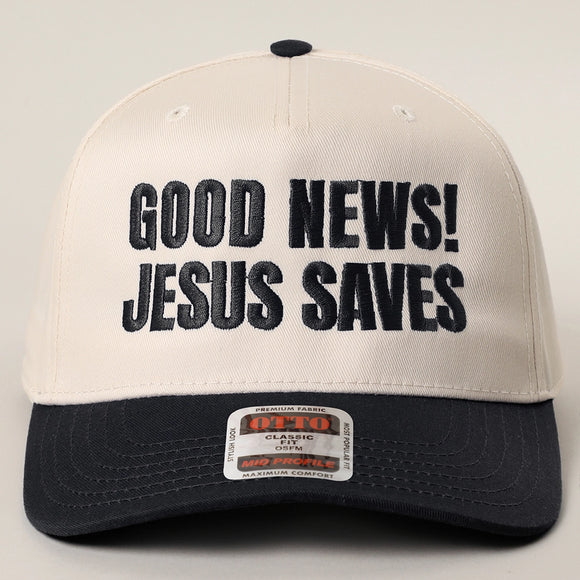Good News Jesus Saves- Trucker Hat (Black)