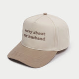 Sorry About My Husband- Trucker Hat (Beige)