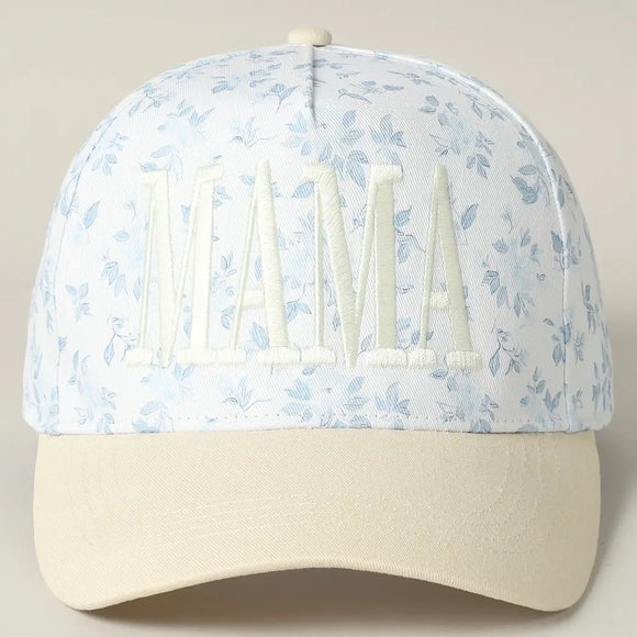 Mama Floral- Trucker Hat (Blue)