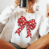 Red & White Love Bow- Sweatshirt