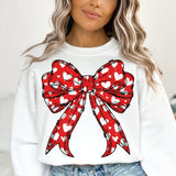 Red & White Love Bow- Sweatshirt