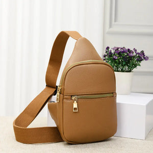 Slim Fit Sling Bag- Tan